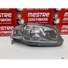 Farol Gol G4 Cromado Carcaça Cinza Ld